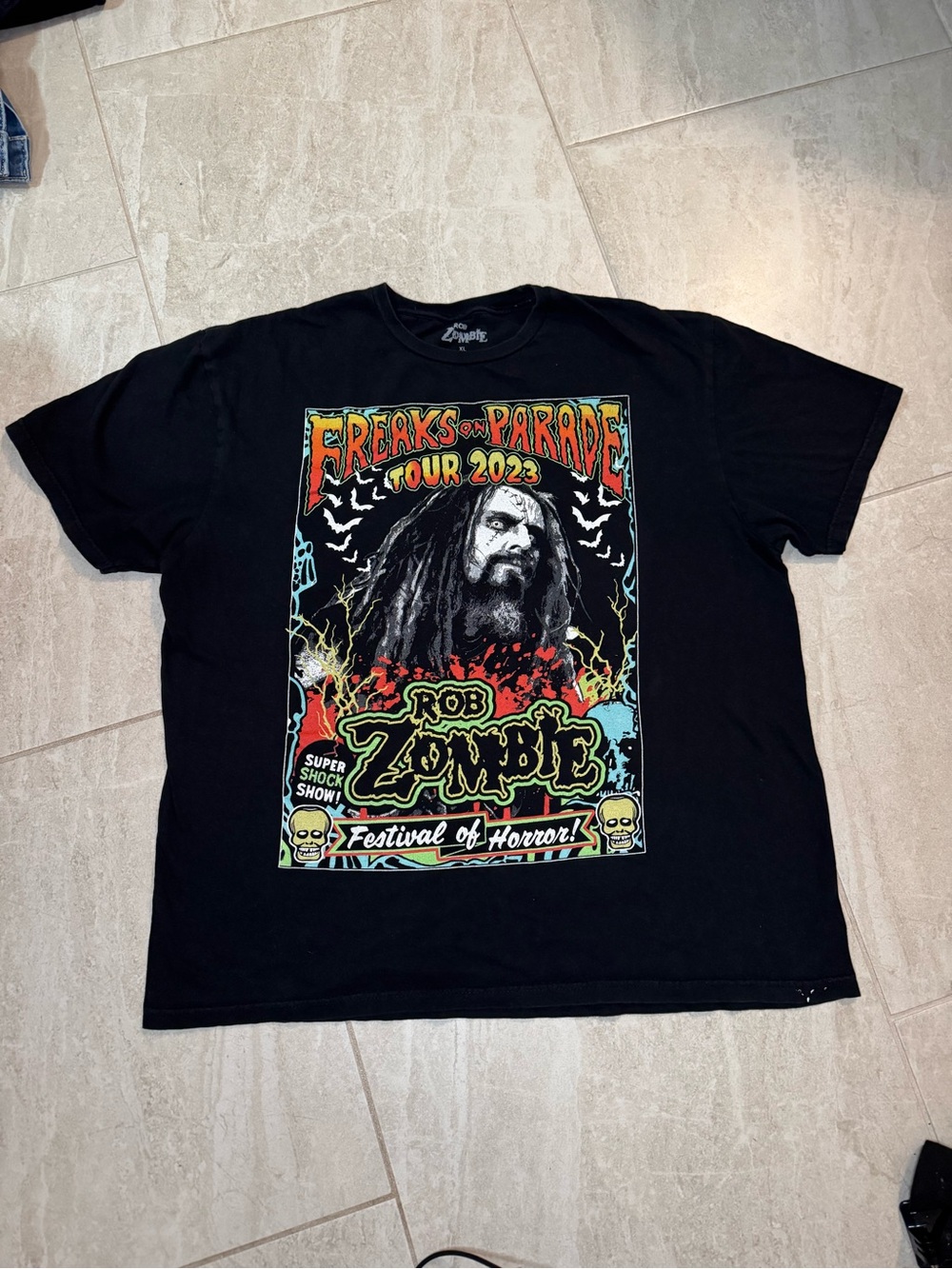 Rob Zombie 'Freaks on Parade Tour 2023' Graphic Black Tee